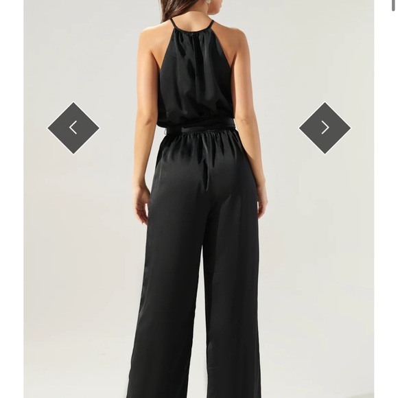 Sugarlips black silky jumpsuit - Picture 2 of 8